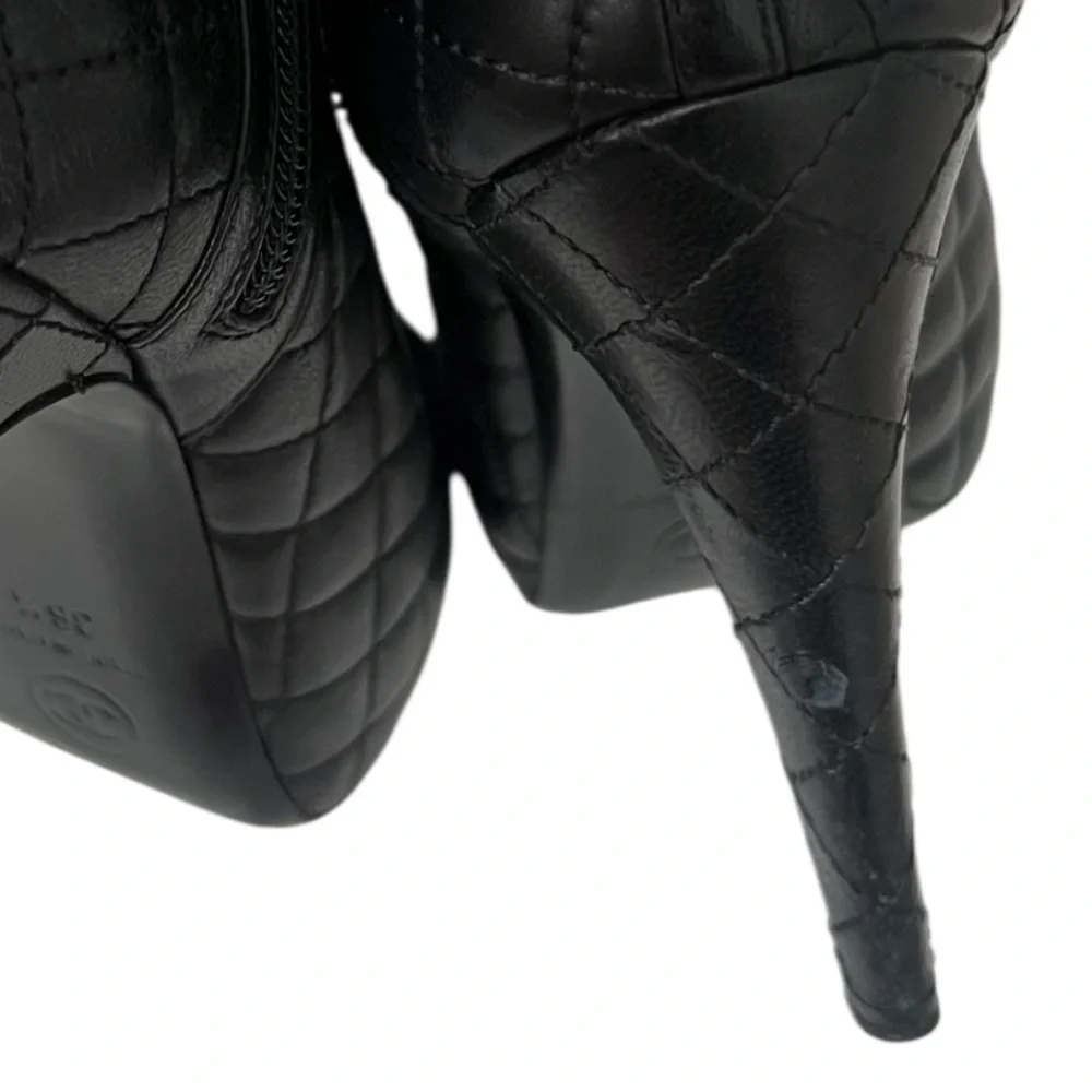 CHANEL Black Quilted Ankle Booties size 6.5 $1600